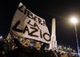 Lazio fans protest against Chairman Claudio Lotito