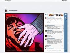 L'ultima foto di Reeva su Instagram: contro la violenza sulle donne