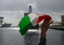 L'arrivo delle navi della legalita' al porto di Palermo salutate dagli studenti palermitani