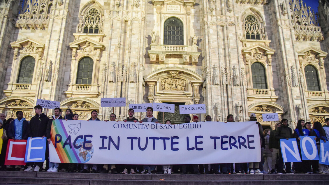Manifestación por la Jornada Mundial de la Paz en Milán