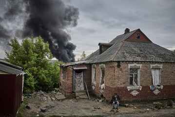 Abitazione danneggiata nella regione di Kharkiv