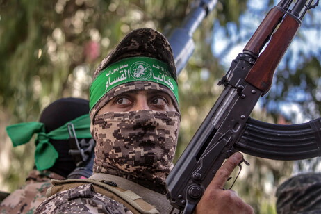 Milicianos de las brigadas Al Qassam de Hamás