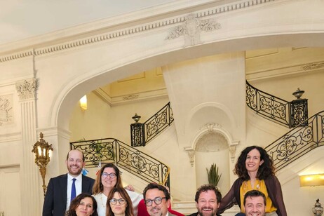 El Embajador Fabrizio Lucentini con los directores de cine que visitan Buenos Aires