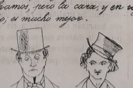 Detalle de “Los caprichos presentes y futuros de la moda”. Henri Stein, El mosquito, 19 de septiembre de 1869. Imagen publicada en Bien vestidos (Ampersand, 2021).