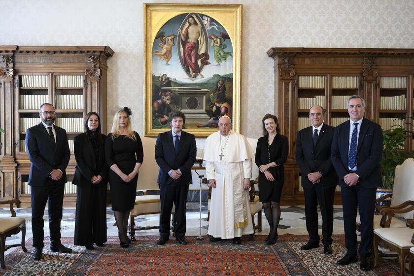 El Papa Francisco recibe al presidente argentino, Javier Milei (ANSA)