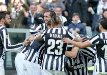 L'esultanza dei giocatori della Juventus